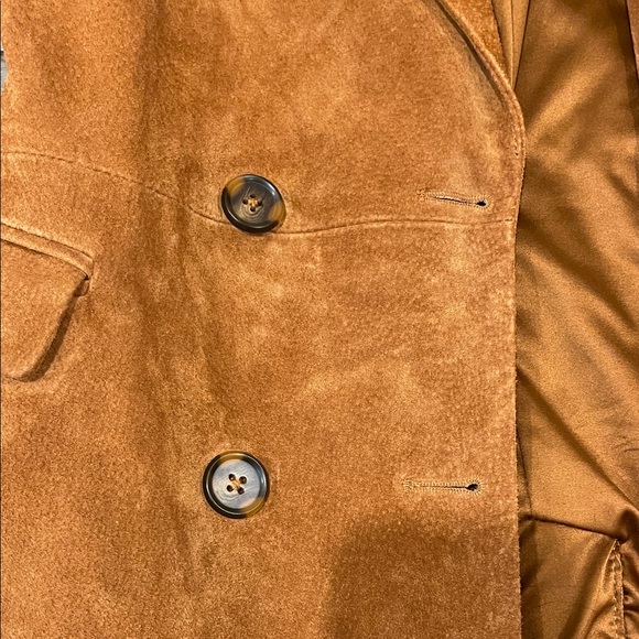 Blank NYC Tan 100% Genuine Leather Suede Double-Breasted Blazer - Picture 7 of 7
